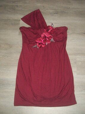 womens one shoulder tunic.Floral bling.size medium. MANDEE